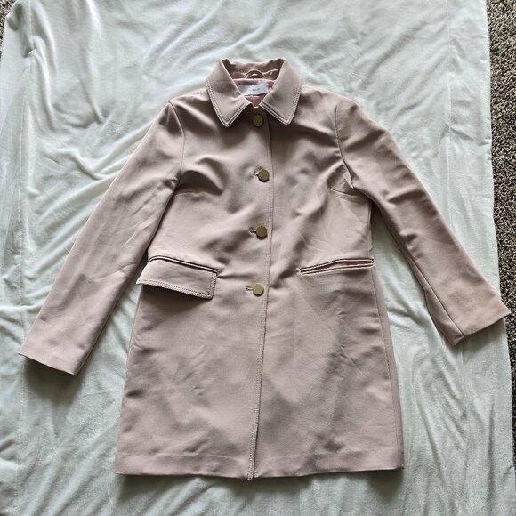 T Tahari Sophie Single-Breasted Coat - Rose Quartz Pink - Picture 8 of 16